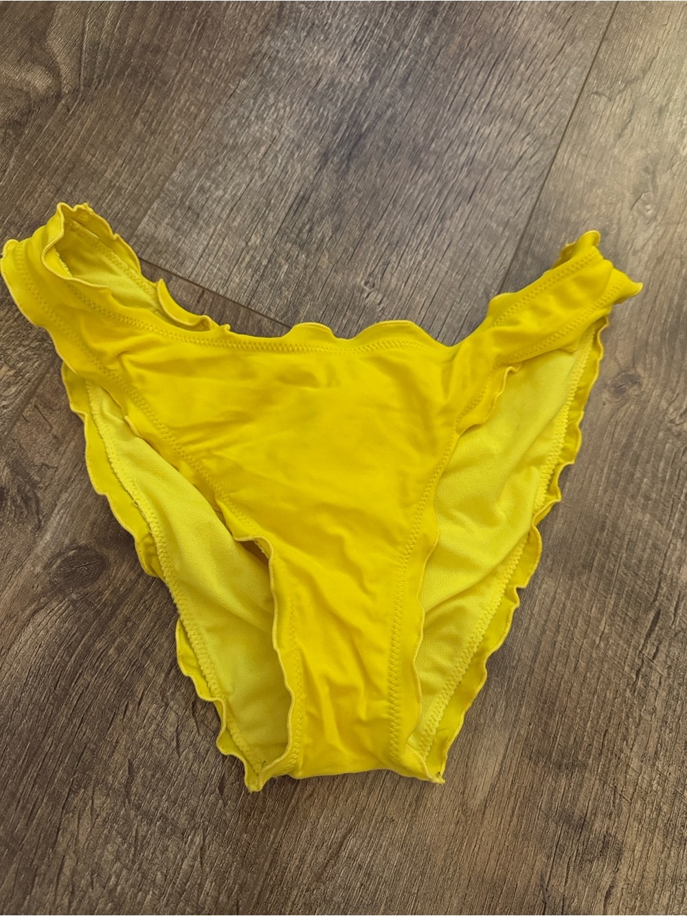 Shade & Shore Yellow Ruffle Bikini Bottom